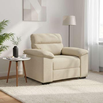vidaXL Sofastoel Crème 100x81x84 cm Stof, Huis en Inrichting, Zetels | Zetels, Verzenden, Nieuw