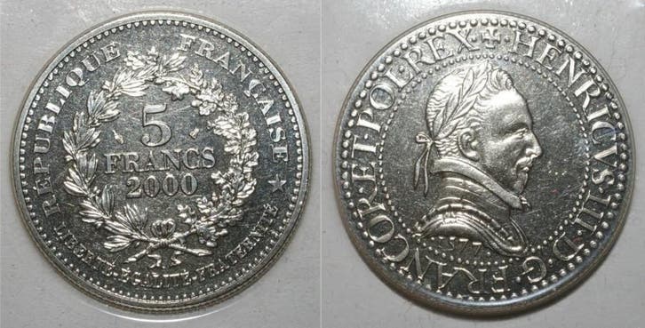 France Gadoury 782 5 Francs 2000 Franc De Henri Iii Fdc, Timbres & Monnaies, Monnaies | Europe | Monnaies non-euro, Envoi