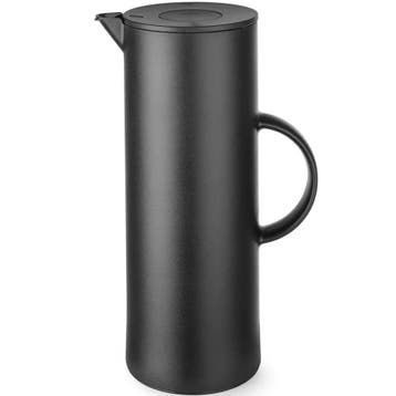Thermoskan | Kunststof | Zwart | 1L | Dubbelwandig + Glazen, Verzenden, Nieuw in verpakking