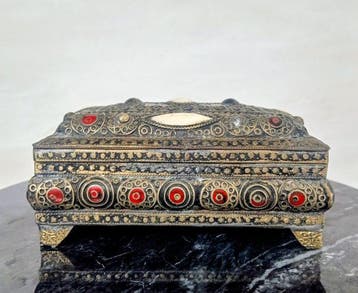 Boîte à bijoux - Étain, Ivoire - Petite boîte à bijoux en, Antiquités & Art
