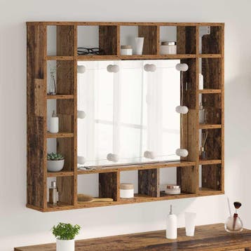 vidaXL Spiegelkast met plank Oud hout 91 x 15 x 76,5 cm, Verzenden