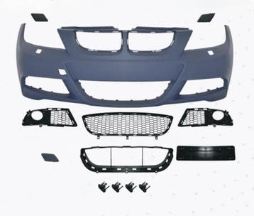 BMW 3-Serie E90 M-Tech bodykit 335 dubbel uitlaat 05-08, Auto-onderdelen, Nieuw, Achter, BMW, Bumper