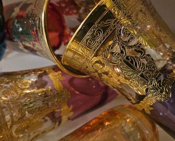 ISMIE LUX - Drinkservies (6) - alle goudkleurige, superieure