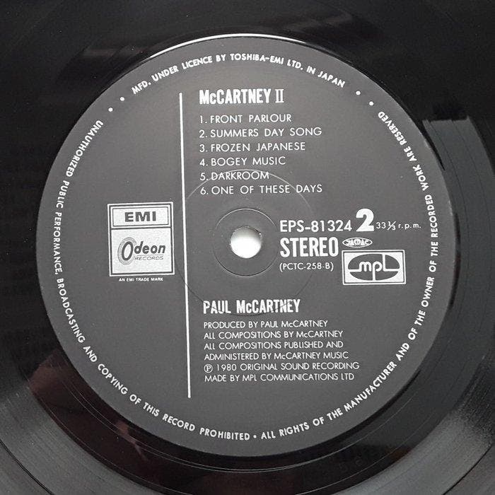 Paul McCartney, Beatles - LP - JAPAN - II - EPS-81324 -, CD & DVD, Vinyles Singles