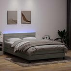 vidaXL Boxspring met matras en LED fluweel lichtgrijs, Verzenden, Nieuw