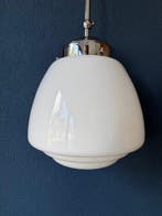 Lampe à suspendre - Laiton, Verre opalin, Antiquités & Art