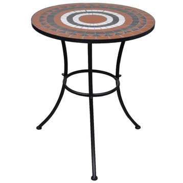 vidaXL Bistrotafel 60 cm mozaïek terracottakleurig en wit, Tuin en Terras, Verzenden, Nieuw