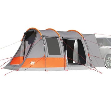 vidaXL Autotent 2-persoons waterdicht grijs en oranje, Caravans en Kamperen, Verzenden, Nieuw