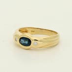Bague - 18 carats Or jaune Saphir - Diamant, Bijoux, Sacs & Beauté, Bagues