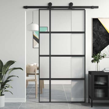 vidaXL Schuifdeur 102,5x205 cm gehard glas en aluminium, Doe-het-zelf en Bouw, Verzenden, Nieuw