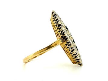 Ring - 18 karaat Geel goud, Witgoud - 1.40ct. tw. Diamant