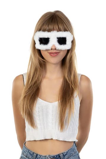 KIMU® Vierkant Bont Zonnebril Wit Montuur Kunststof Zwarte G, Hobby en Vrije tijd, Ophalen of Verzenden, Nieuw