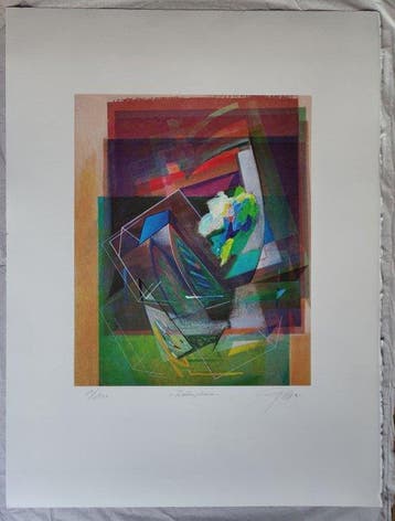 Peter Foeller (1945) - Raumphasen / silkscreen, hand-colored