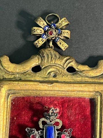Kruis - Hout, Emaille, Zilver - 1750-1800 - Notre-Dame de