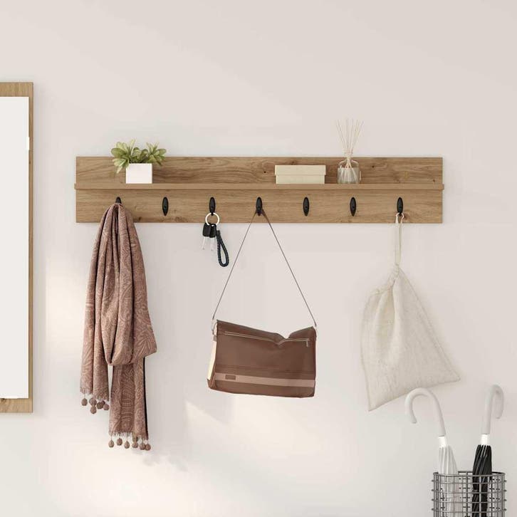 vidaXL Wandgemonteerde kapstok Artisan Eiken 100 x 10,5 x 18, Huis en Inrichting, Kasten | Wandmeubels, Nieuw, Verzenden