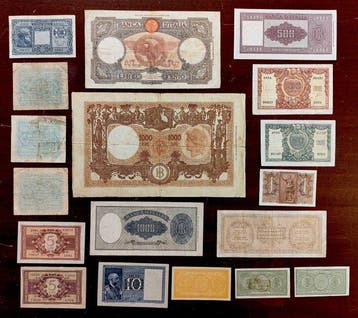 Italië. - 18 Banknotes - Various Dates (Zonder minimumprijs), Postzegels en Munten