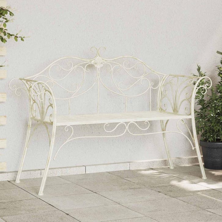 vidaXL Tuinbank 2-Aantal zitplaatsen 130 x 47 x 90 cm Staal, Jardin & Terrasse, Ensembles de jardin, Envoi