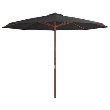 Parasol bois 350cm Anthracite - Retour client - 46% de re..., Jardin & Terrasse, Verzenden