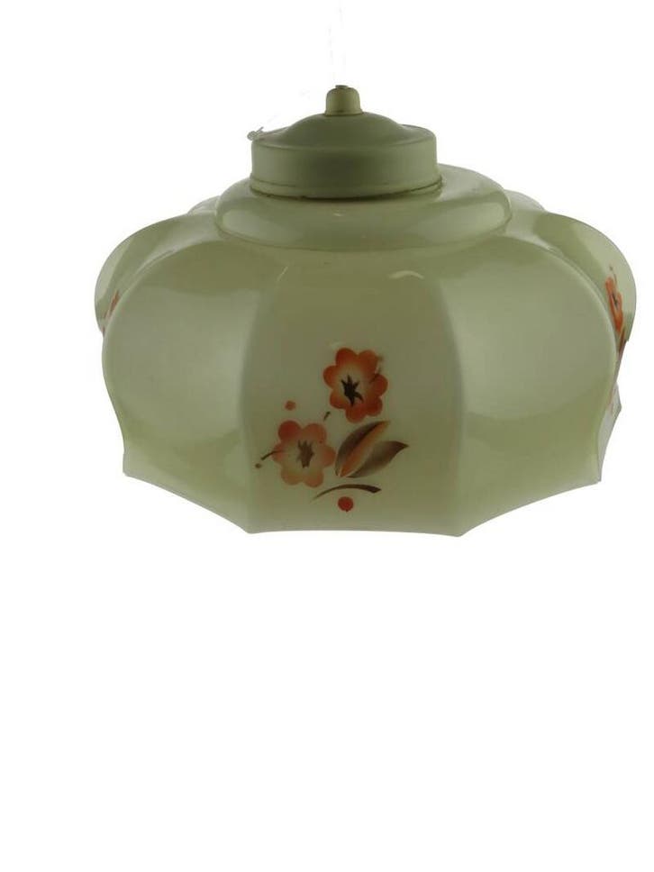 Lampenkap van glas - 10 kantig, Antiek en Kunst, Antiek | Glaswerk en Kristal, Verzenden