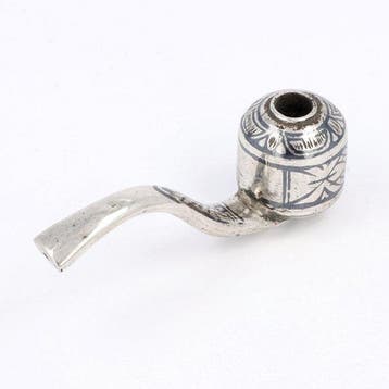 Zuidwest-Azië - Rookpijpje / Tabakspijpje - Pipe - Argent