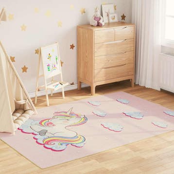 vidaXL Kindervloerkleed eenhoorn wasbaar 160x230 cm groen, Verzenden, Nieuw
