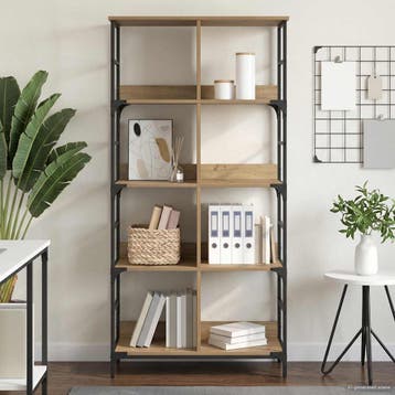 vidaXL Boekenplank 4-laags 78,5 x 33 x 153 cm metaal PB, Huis en Inrichting, Verzenden, Nieuw