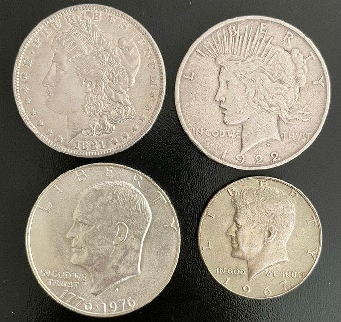 États-Unis. Collection of coins 1881-1976 (12 Silver coins), Timbres & Monnaies, Monnaies | Europe | Monnaies non-euro