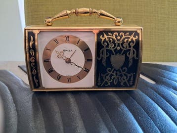 Reisklok - Swiza - Messing - 1970-1980 - Swiza music box
