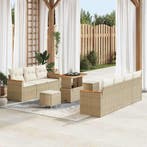 vidaXL Tuinbank Set met kussen 14 pcs Beige en Crème poly, Verzenden, Nieuw