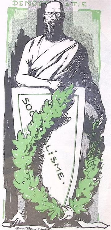 Thorvald Stauning op spotprent (lijst optie, Lithos), Verzenden