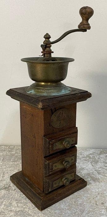 Koffiemolen - Hout, Koper - Decoratieve Koffiemolen