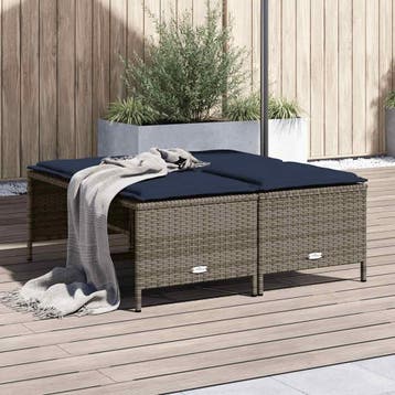 vidaXL Tuinstoelen met kussens 4 stuks grijs polyrotan, Tuin en Terras, Verzenden, Nieuw