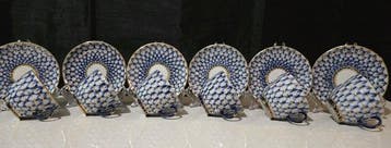 Lomonosov Imperial Porcelain Factory - Service à café pour 6