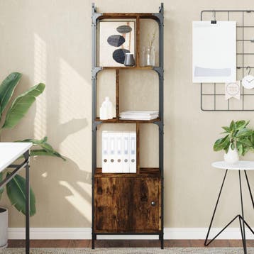 vidaXL Boekenkast met deur 44,5x30x154,5 cm hout gerookt, Verzenden, Nieuw