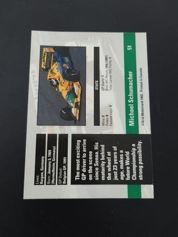 1992 Grid Formula 1 Michael Schumacher #51 - 1 Card -, Nieuw