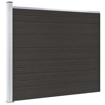 vidaXL Schuttingpaneel 175x146 cm HKC zwart, Verzenden