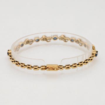 Armband - 14 karaat Geel goud Saffier - Diamant