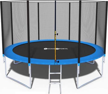 Trampoline 374cm Blauw | Premium | OP=OP, Tuin en Terras, Ophalen of Verzenden, Nieuw