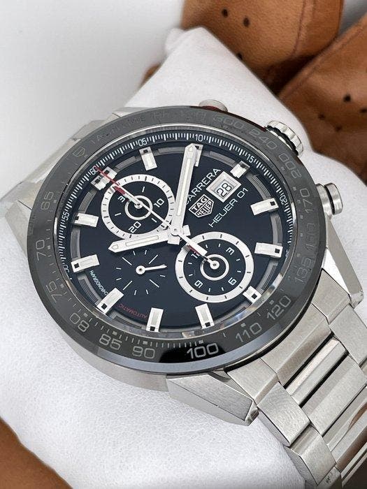 TAG Heuer - Carrera Calibre Heuer 01 - CAR201Z-0 - Homme -, Handtassen en Accessoires, Horloges | Antiek