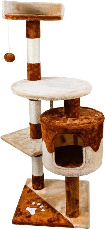 Krabpaal voor katten - 60x56,5x111,5 cm -  Beige/Bruin - Nob, Verzenden