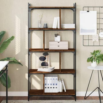 vidaXL Boekenkast 5-laags 76x32x158 cm bewerkt hout bruin, Verzenden