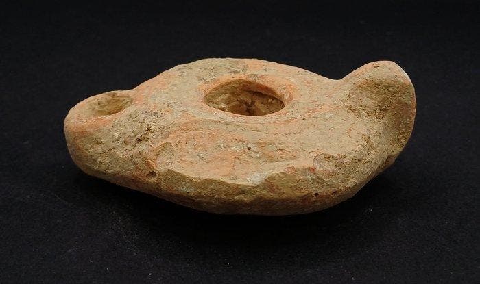 Oud-Romeins Terracotta olielamp - 82 mm (Zonder, Antiek en Kunst, Antiek | Overige Antiek