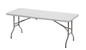 Inklapbare Buffettafel | Kunststof/Staal | Wit Blad | Grijs, Verzenden, Nieuw in verpakking