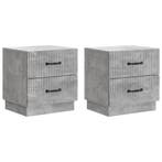 vidaXL Nachtkastje 2 pcs Betongrijs 43 x 34,5 x 44,5 cm, Huis en Inrichting, Slaapkamer | Nachtkastjes, Verzenden, Nieuw