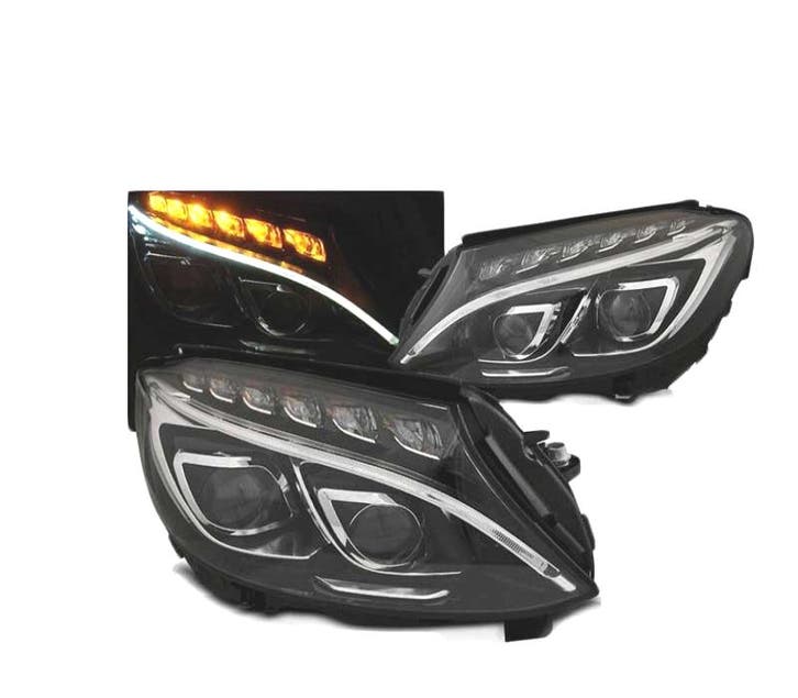PHARES POUR MERCEDES W205 14-18 DIURNES LED DRL NOIR, Autos : Pièces & Accessoires, Éclairage, Envoi