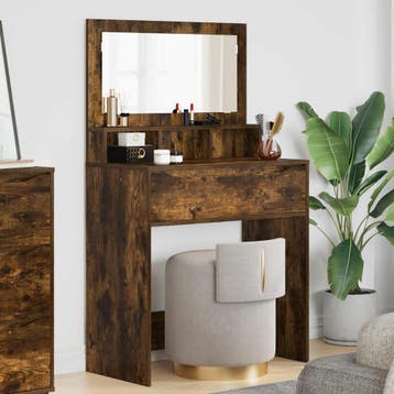 vidaXL Slaapkamer Toilet Tafels Rook Eiken 80 x 39,6 x 135, Huis en Inrichting, Verzenden, Nieuw
