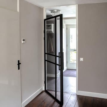 OUTLET: Stalen inzetdeur Zwart 6 Vlaks 2020x777mm Helder Gla, Overige typen