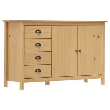 vidaXL Dressoir Hill 130x40x80 cm massief grenenhout, Huis en Inrichting, Verzenden, Nieuw