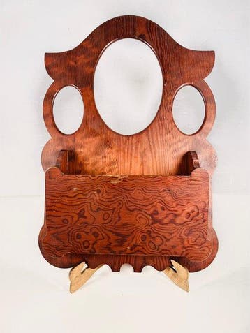 Doos - Uilvormige houten fotolijst en wandopbergdoos - Hout, Antiek en Kunst