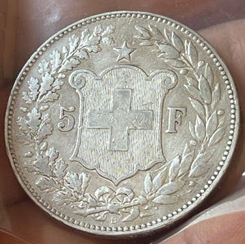 Zwitserland. 5 Francs 1890 (Zonder minimumprijs), Postzegels en Munten